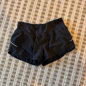 Athleta Black Athletic Running Shorts with Reflective Accents